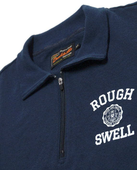 rough&swell COLLEGE ZIP UP SWEAT NAVY