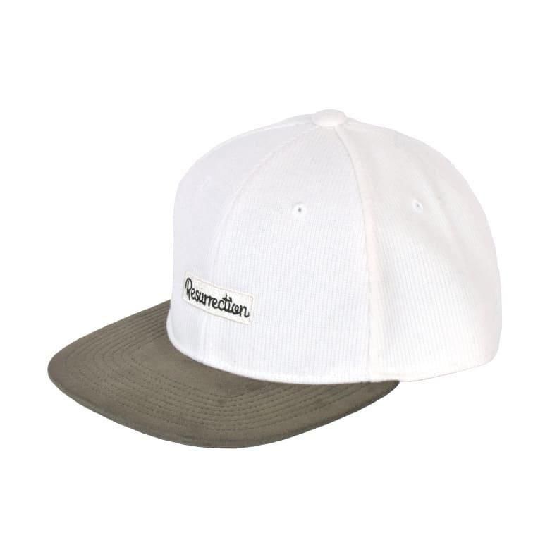 【Resurrection】ニットライク2トーンキャップ (フラット) WHITE/KHAKI(ZZRES-BF34CAP05)