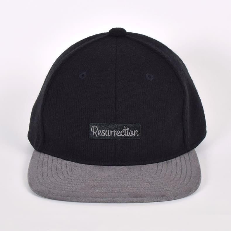 【Resurrection】ニットライク2トーンキャップ (フラット) BLACK/GRAY(ZZRES-BF34CAP05)