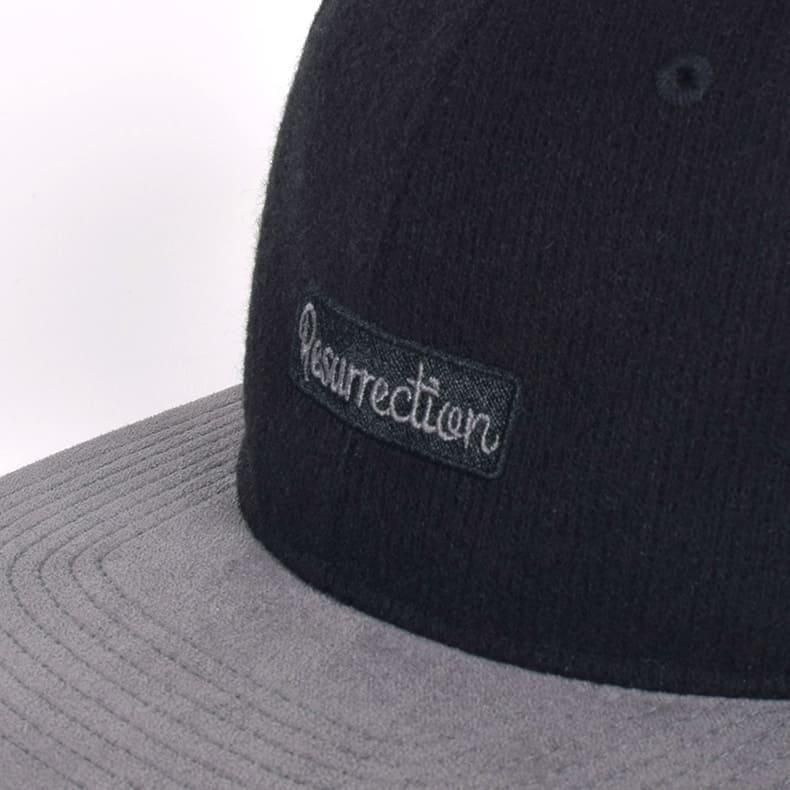 【Resurrection】ニットライク2トーンキャップ (フラット) BLACK/GRAY(ZZRES-BF34CAP05)