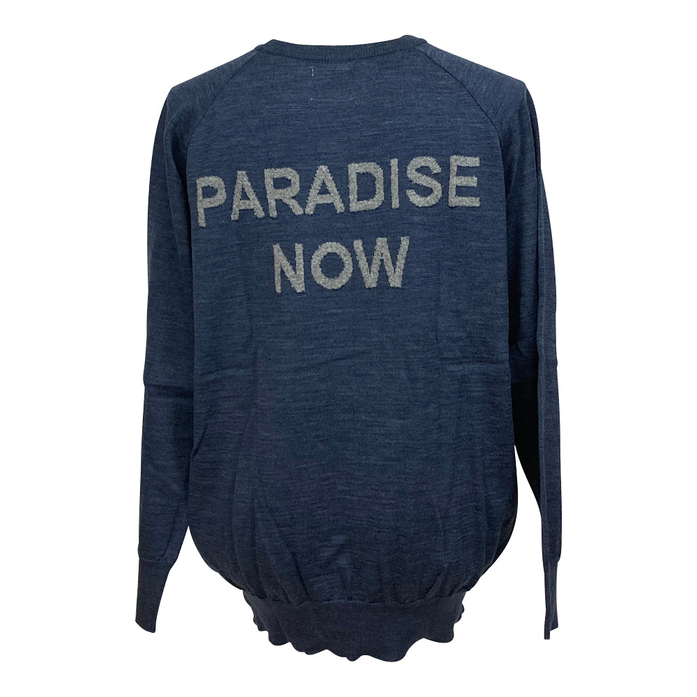 【SALVAGE PUBLIC】サルベージパブリックPARADISE NOW ジャカード クルーネックセーター ブルー Lサイズ(SVKA3023)