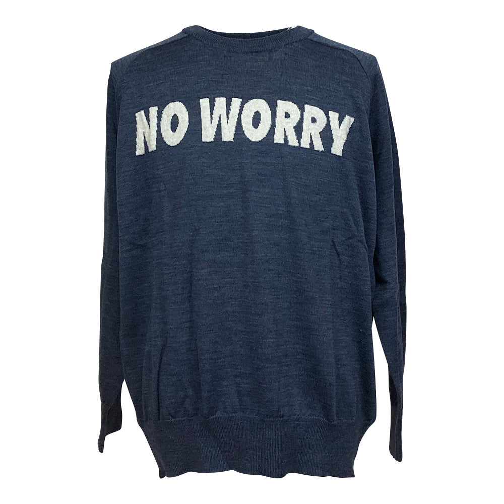 【SALVAGE PUBLIC】サルベージパブリックコレパ ウール ジャガード ニット ベスト (NO WORRY) ブルー M・Lサイズ(SVKA3022)
