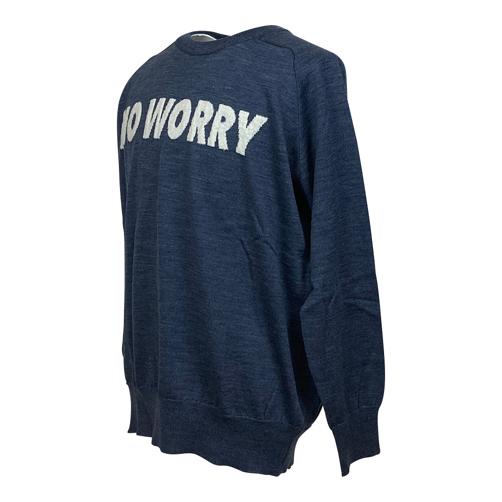【SALVAGE PUBLIC】サルベージパブリックコレパ ウール ジャガード ニット ベスト (NO WORRY) ブルー M・Lサイズ(SVKA3022)