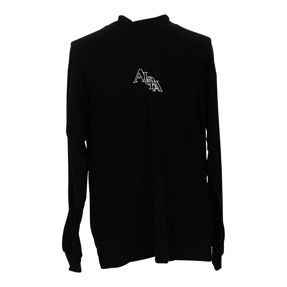 【SALVAGE PUBLIC】サルベージパブリック monogram EMB モックネック 長袖Tシャツ ブラック M・Lサイズ(SVKA2015)