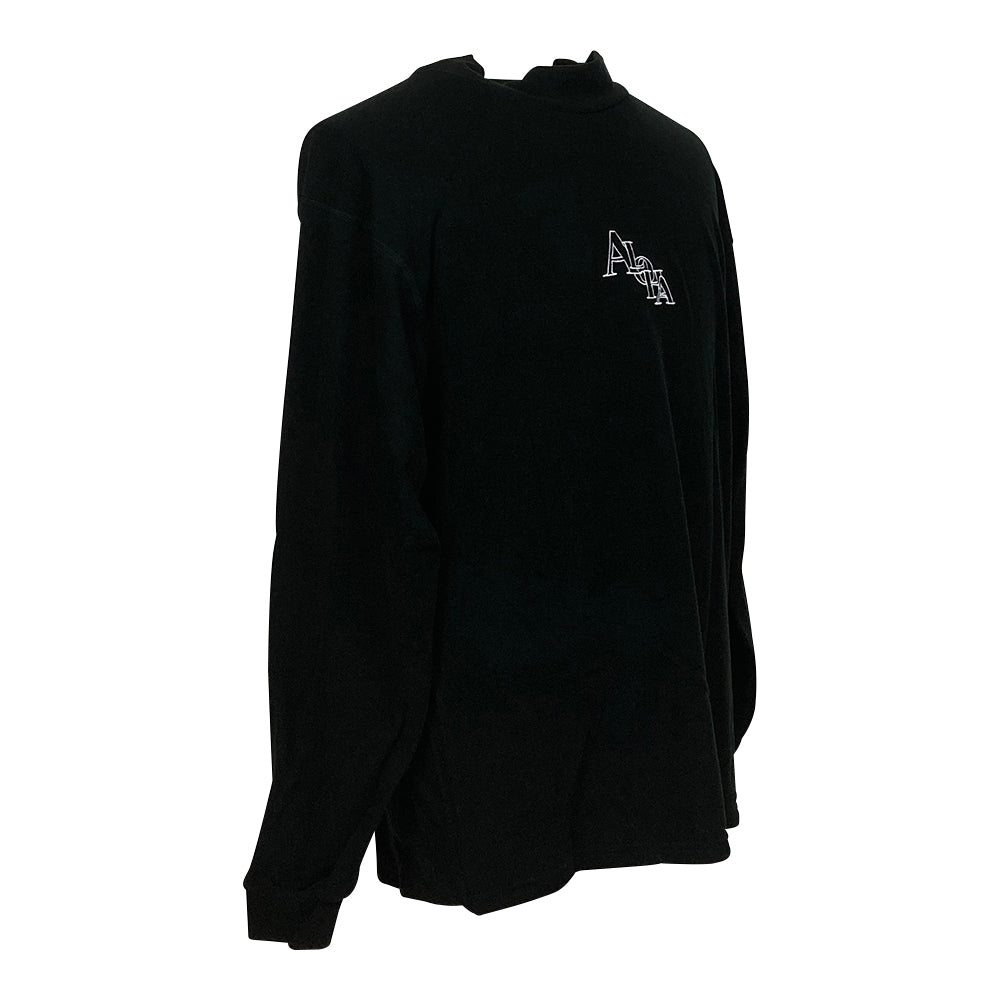 【SALVAGE PUBLIC】サルベージパブリック monogram EMB モックネック 長袖Tシャツ ブラック M・Lサイズ(SVKA2015)