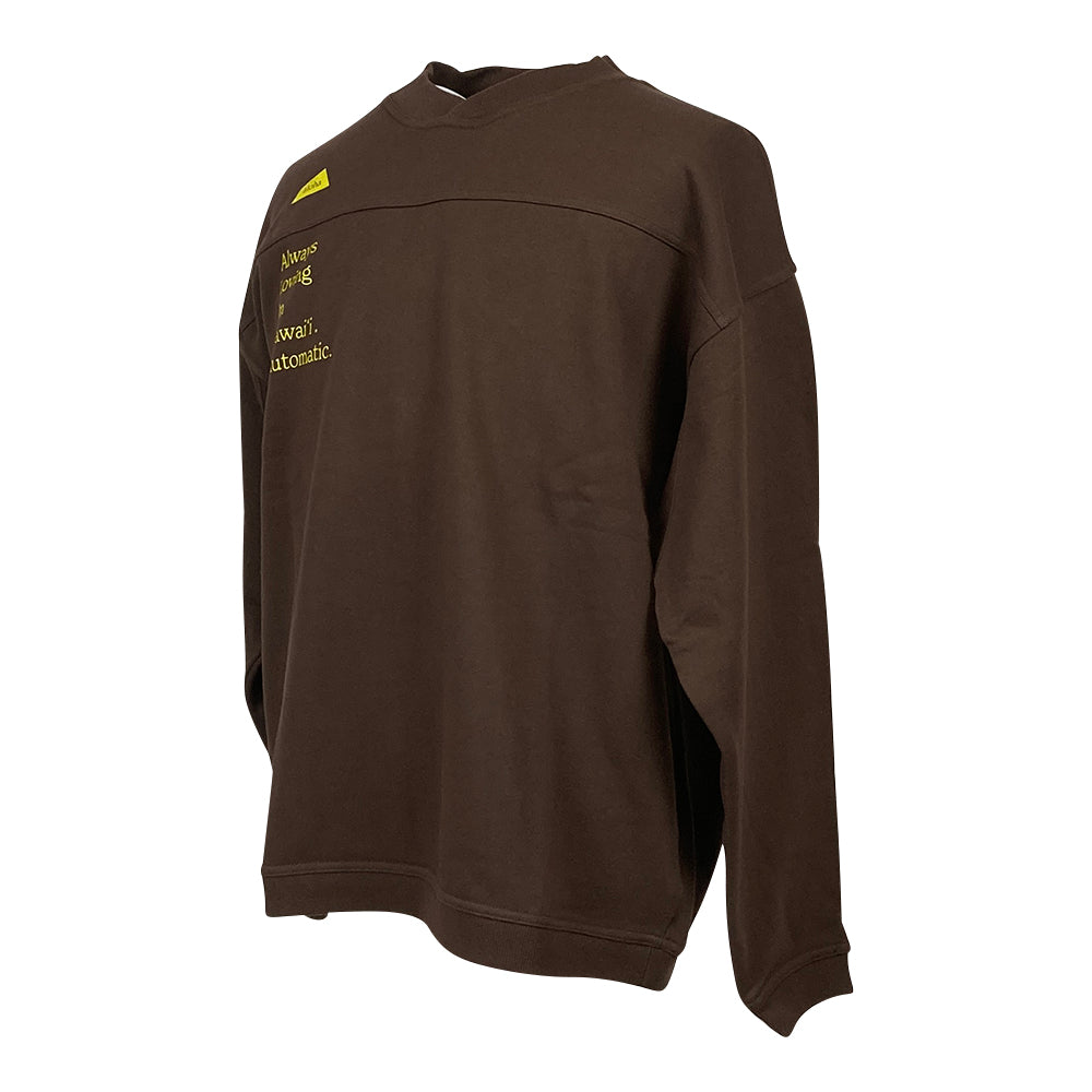 【SALVAGE PUBLIC】サルベージパブリック パブリック パーカー SALVAGE PUBLIC VARSITY Crew neck (a.l.o.h.a) ブラウン S・Mサイズ(SV3AW007)