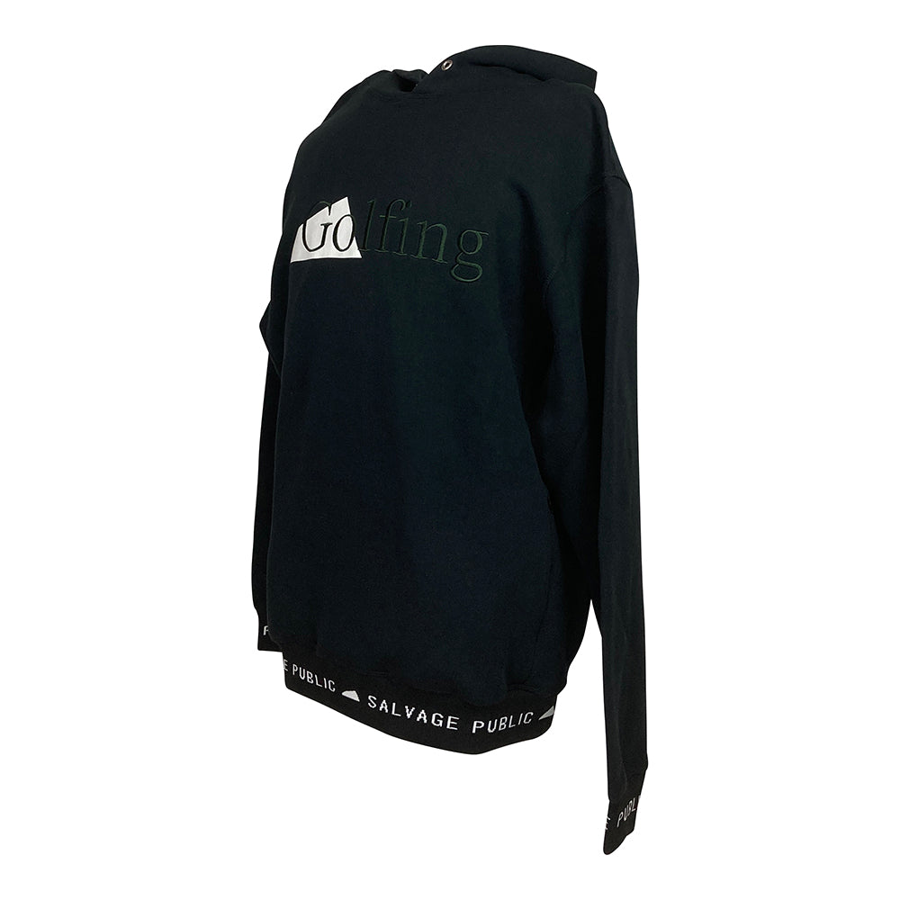 【SALVAGE PUBLIC】サルベージパブリック Olu'Olu Organic Cardboard Knit P/O パーカー ブラック M・Lサイズ(SVKS3009)