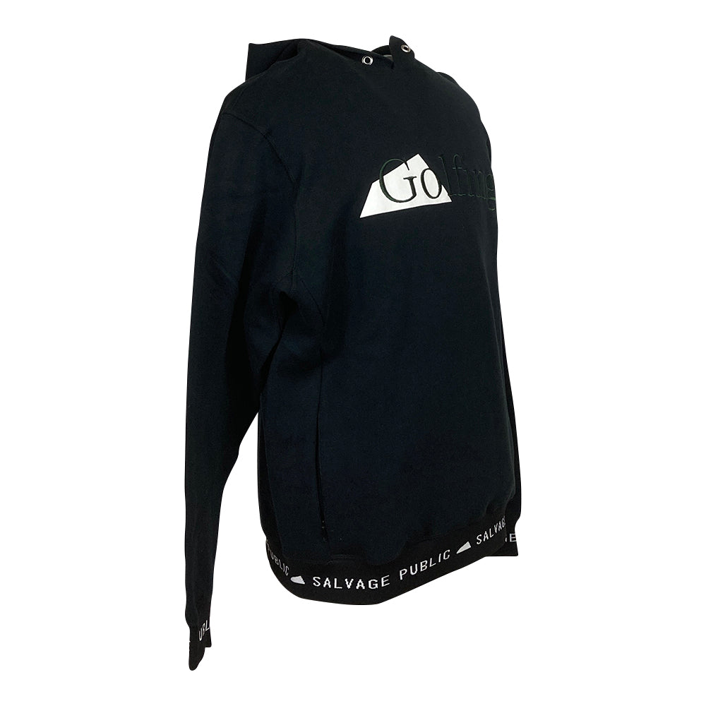 【SALVAGE PUBLIC】サルベージパブリック Olu'Olu Organic Cardboard Knit P/O パーカー ブラック M・Lサイズ(SVKS3009)