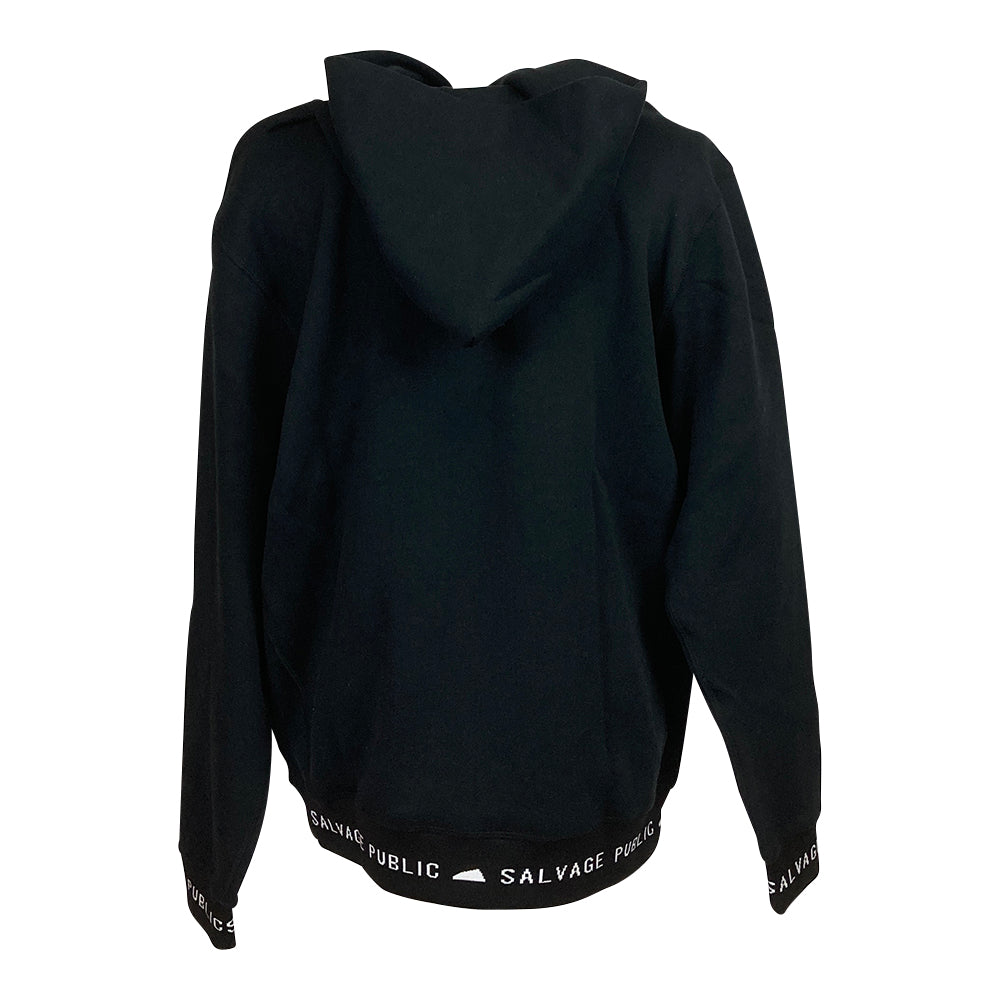 【SALVAGE PUBLIC】サルベージパブリック Olu'Olu Organic Cardboard Knit P/O パーカー ブラック M・Lサイズ(SVKS3009)