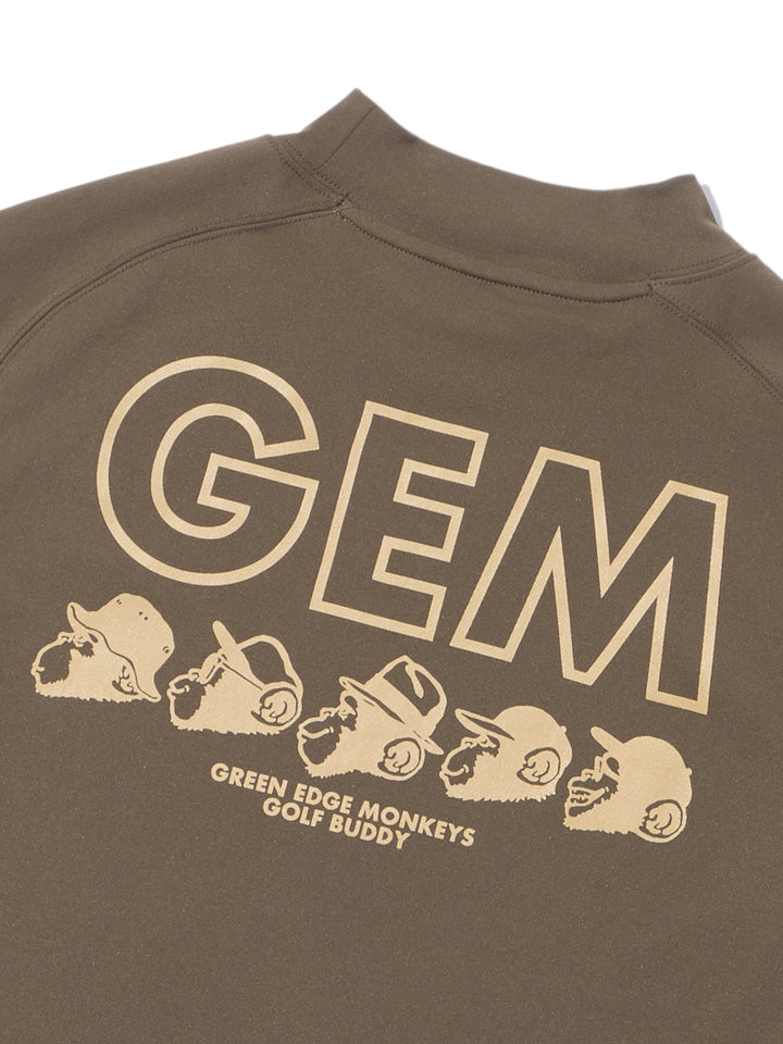 【GREEN EDGE MONKEYS】モックネック長袖バックプリント カーキ(ZZGEM-50363001)