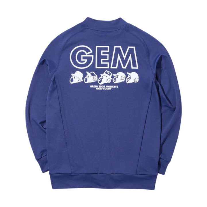 【GREEN EDGE MONKEYS】モックネック長袖バックプリント ネイビー(ZZGEM-50363001)