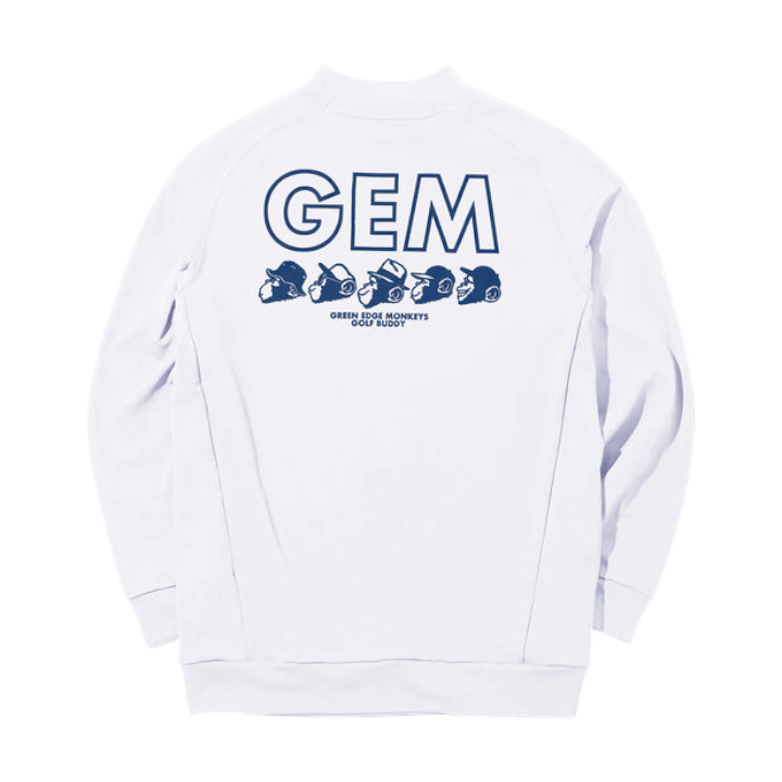 【GREEN EDGE MONKEYS】モックネック長袖バックプリント ホワイト(ZZGEM-50363001)