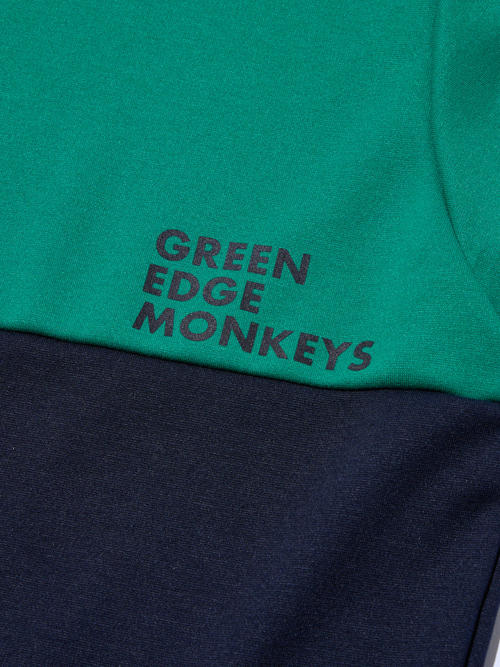 【GREEN EDGE MONKEYS】長袖ポロ切り替え配色 ネイビー(ZZGEM-50363002)