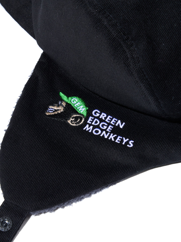 【GREEN EDGE MONKEYS】イヤーフラップ付き帽子 ブラック(ZZGEM-60367601)