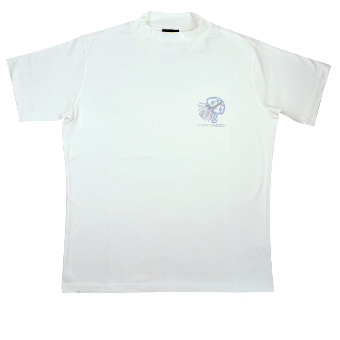 【BUON VIAGGIO】ボーンビアッジョ 半袖モックシャツ WHITE (BOV-BV02M)