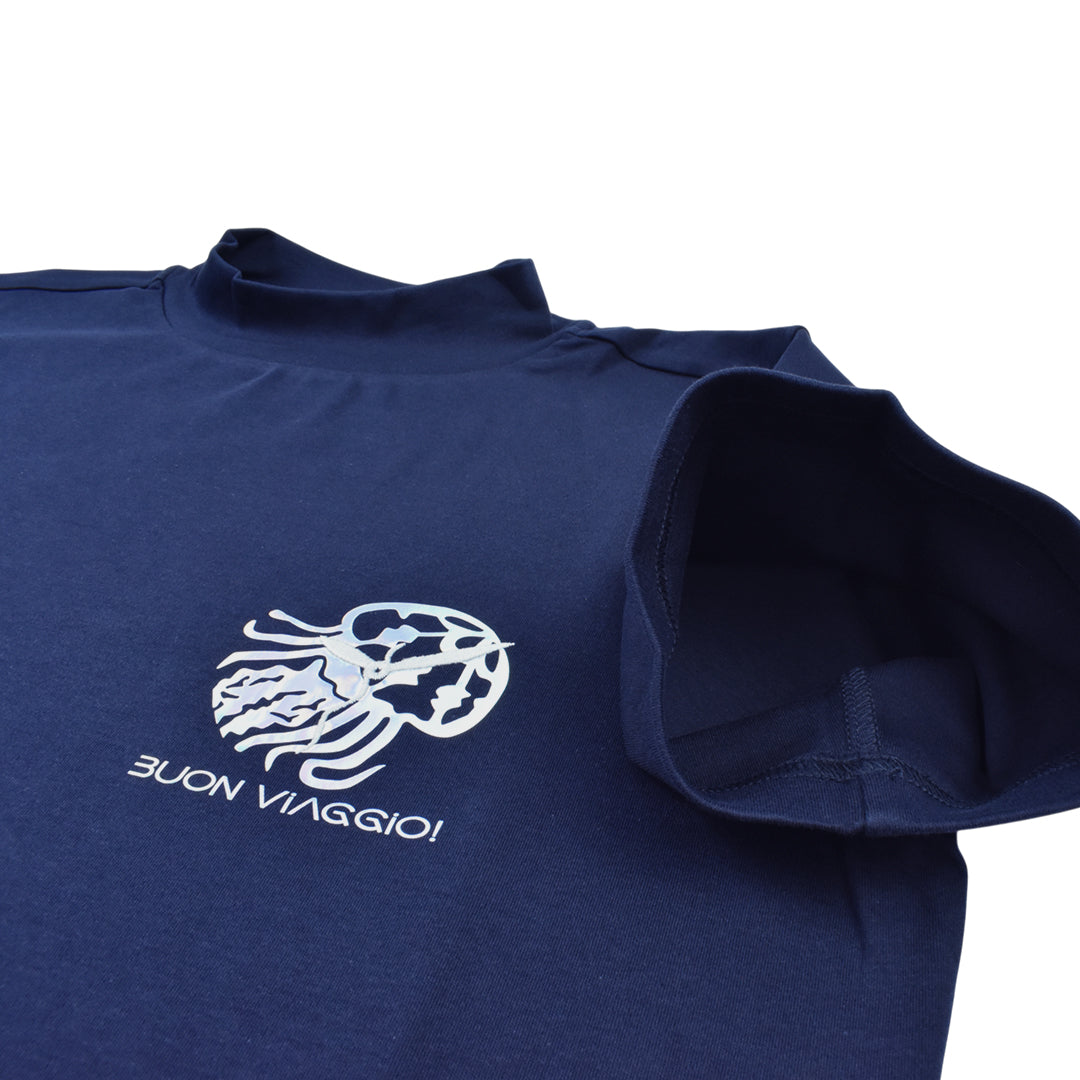 【BUON VIAGGIO】2025ss ボーンビアッジョ 半袖モックシャツ NAVY (BOV-BV02M-NAVY)