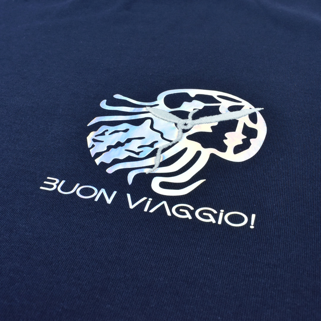 【BUON VIAGGIO】2025ss ボーンビアッジョ 半袖モックシャツ NAVY (BOV-BV02M-NAVY)