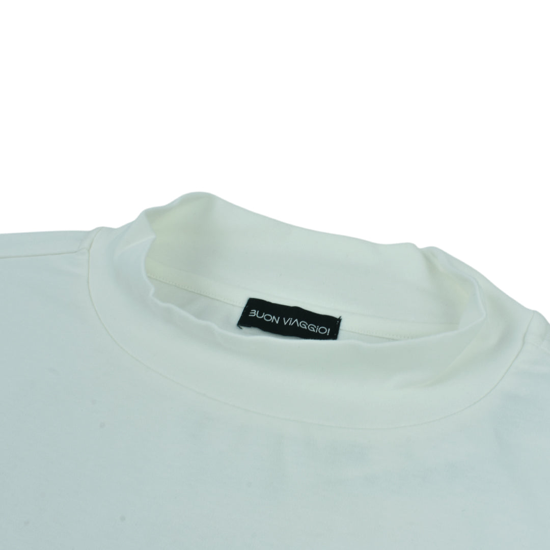 【BUON VIAGGIO】2025ss ボーンビアッジョ 半袖モックシャツ WHITE (BOV-BV02M-WHITE)