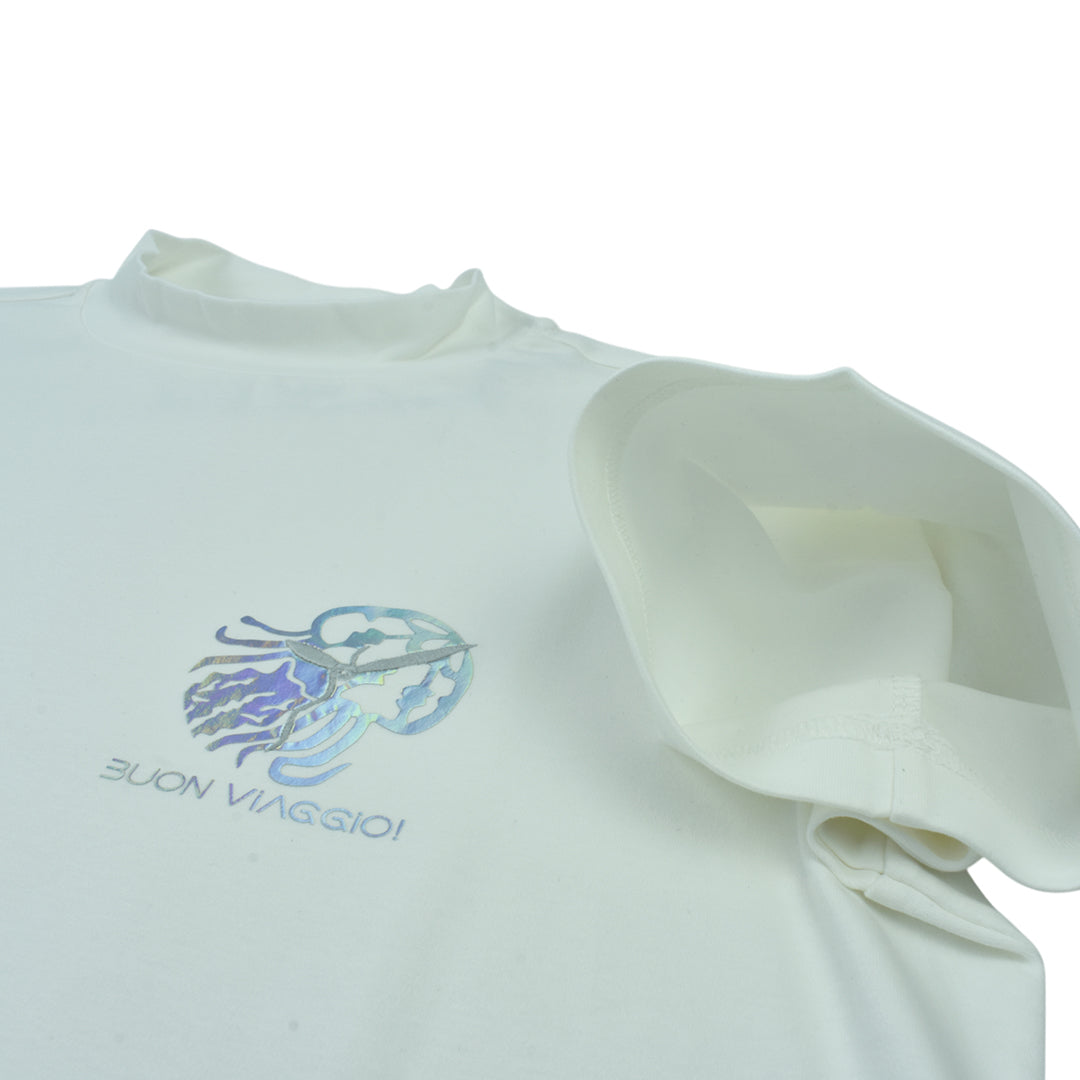 【BUON VIAGGIO】2025ss ボーンビアッジョ 半袖モックシャツ WHITE (BOV-BV02M-WHITE)
