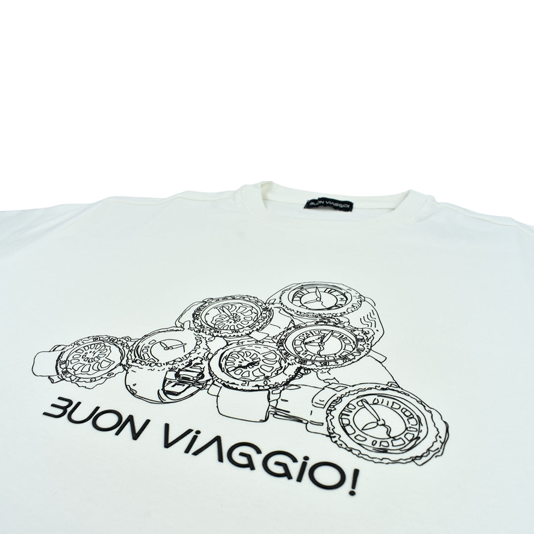 【BUON VIAGGIO】2025ss ボーンビアッジョ 半袖Tシャツ WHITE(BV-03-WHITE)