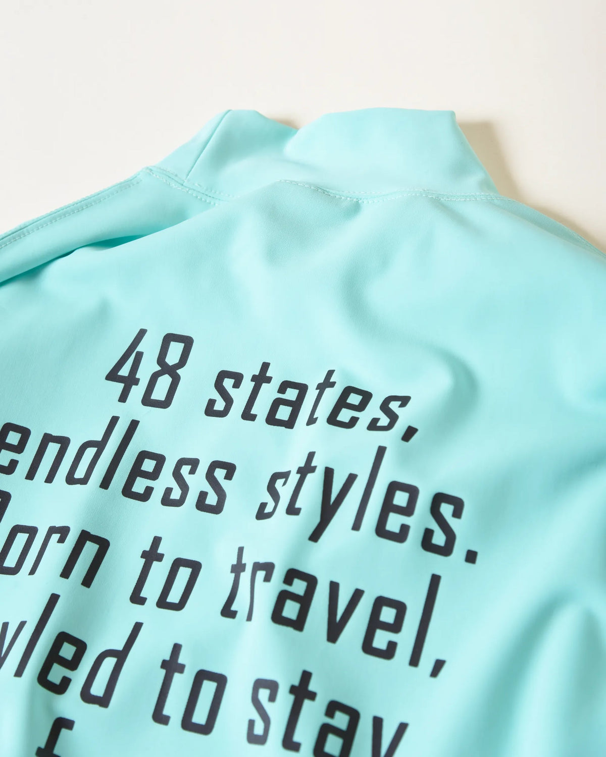 【CHECKER48】Women's LESS SEE-THROUGH MOCK TEE 長袖ハイネック TURQUOISE(CHE-C4800A001W)