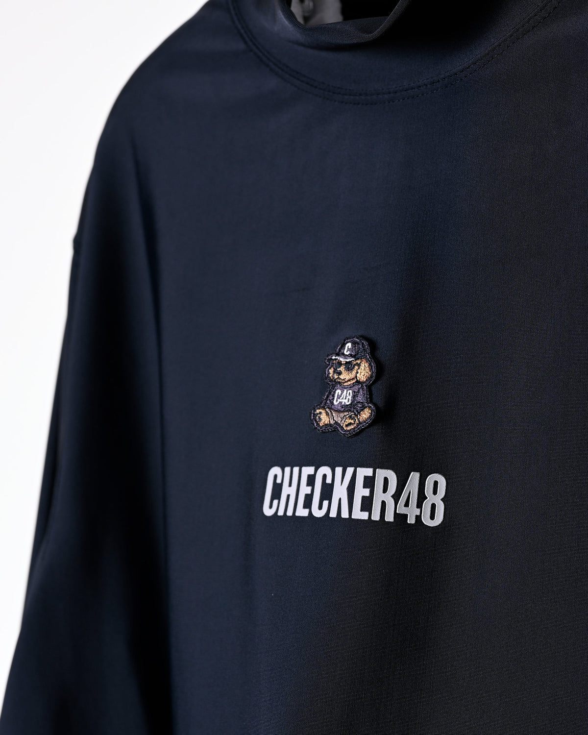 【CHECKER48】Women's LESS SEE-THROUGH MOCK TEE 長袖ハイネック BLACK(CHE-C4800A001W)