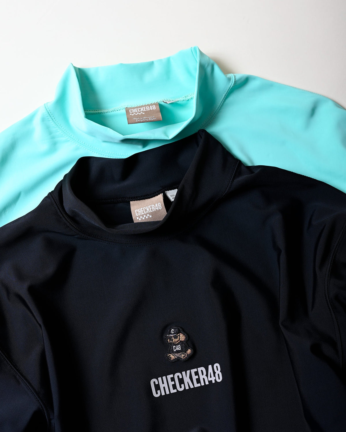 【CHECKER48】LESS SEE-THROUGH MOCK SHIRTS 長袖ハイネック BLACK(CHE-C4800A001)