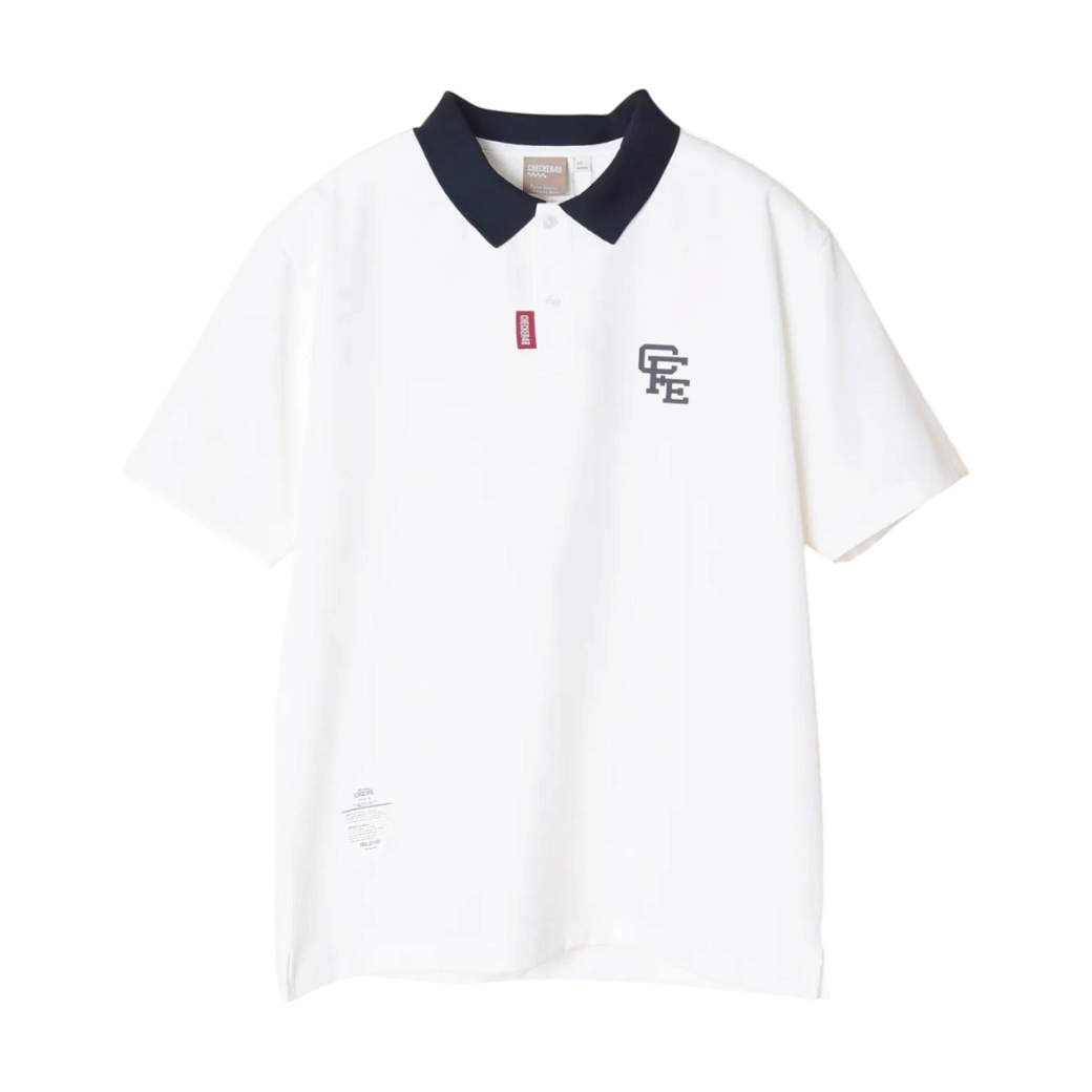 【CHECKER48】BACK DOTS TOUR POLO 半袖ポロシャツ WHITE(CHE-C4800A002)