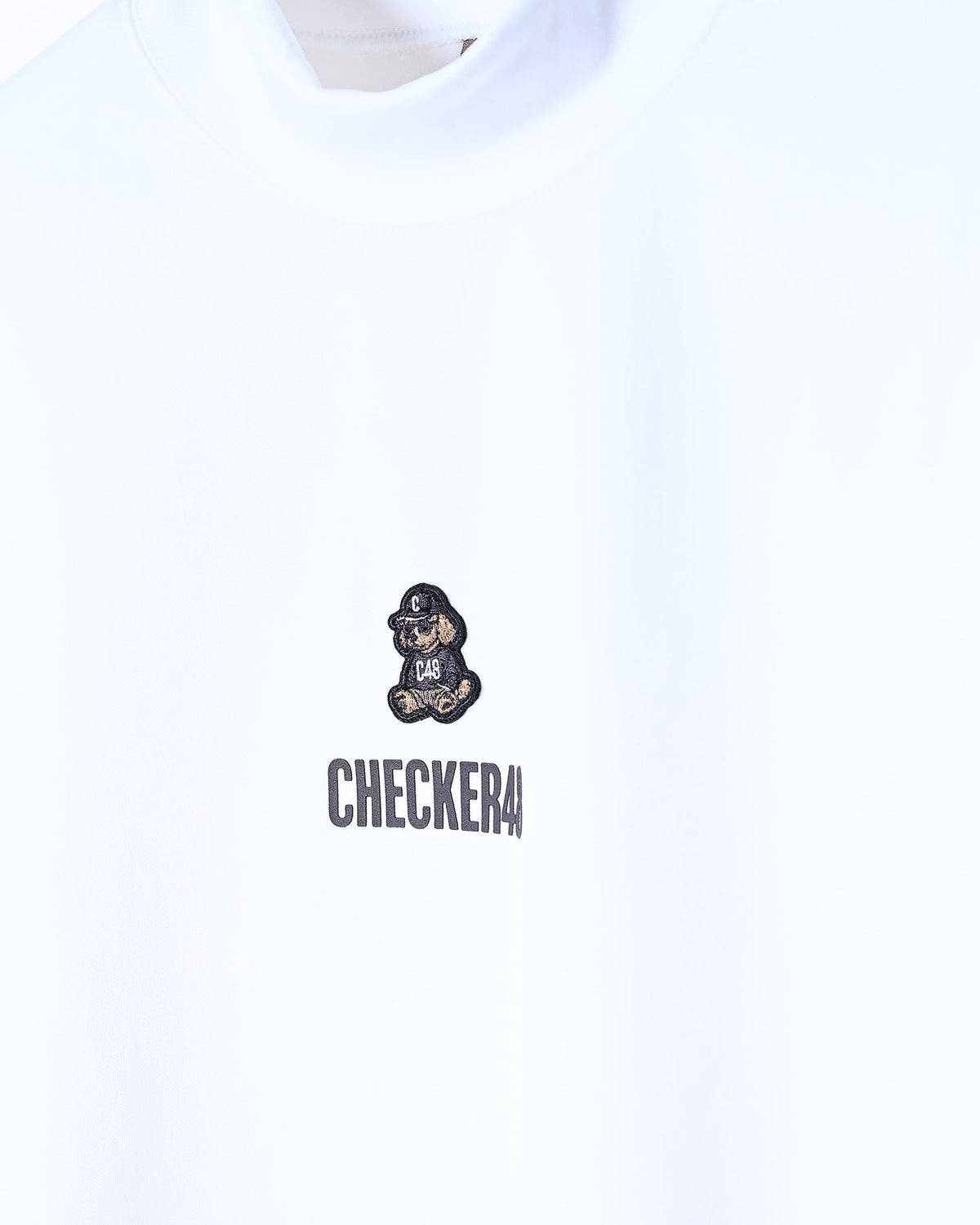 【CHECKER48】CFE CP L/S MOCK TEE 長袖ハイネック WHITE(CHE-C4800A008)
