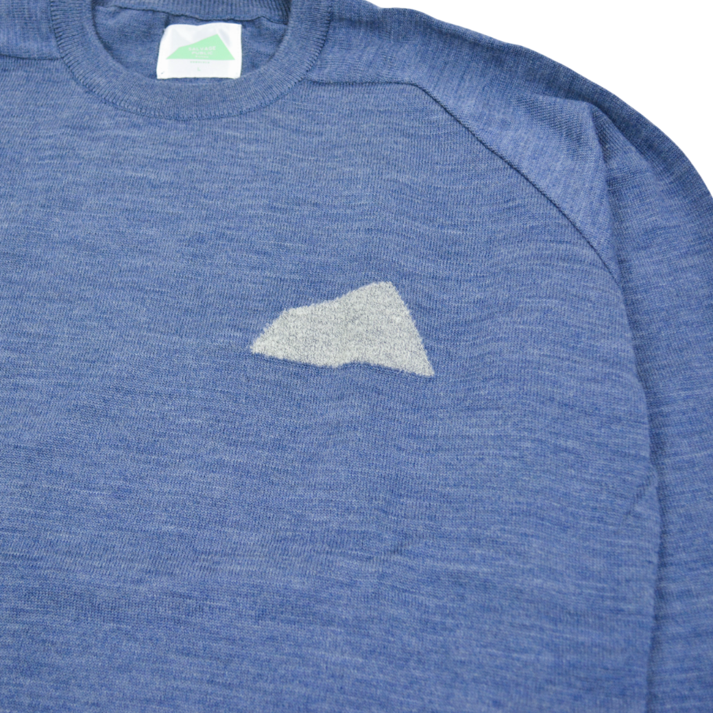 【SALVAGE PUBLIC】살베지 퍼블릭 Wool Jacquard Crewneck Knit(PARADISE NOW) 블루 L사이즈(SVKA3023)