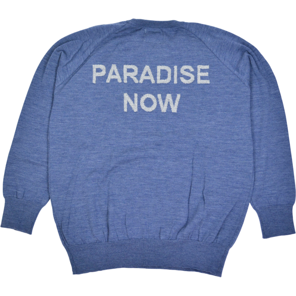 【SALVAGE PUBLIC】살베지 퍼블릭 Wool Jacquard Crewneck Knit(PARADISE NOW) 블루 L사이즈(SVKA3023)