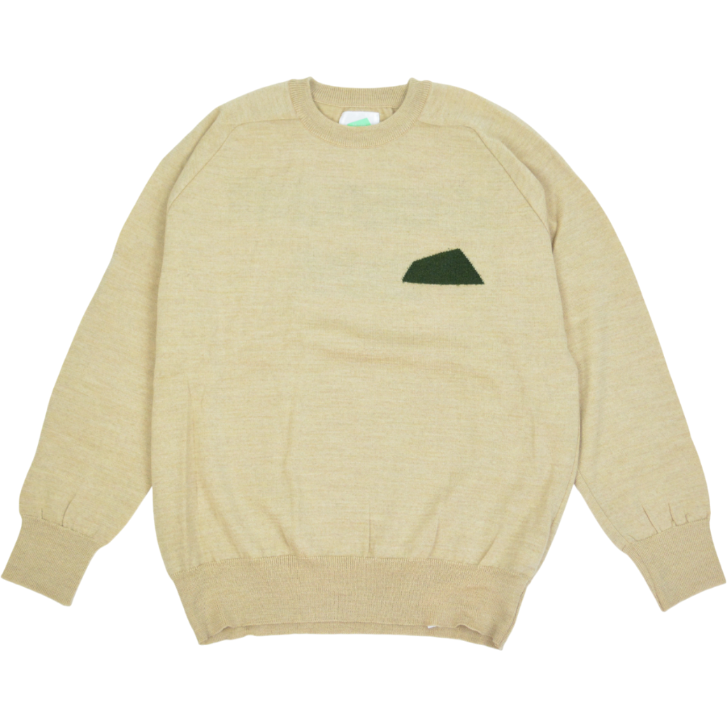 【SALVAGE PUBLIC】살베지 퍼블릭 Wool Jacquard Crewneck Knit(PARADISE NOW) 탄 M・L사이즈(SVKA3023)