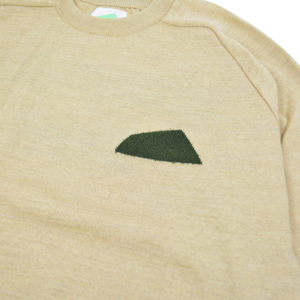 【SALVAGE PUBLIC】살베지 퍼블릭 Wool Jacquard Crewneck Knit(PARADISE NOW) 탄 M・L사이즈(SVKA3023)