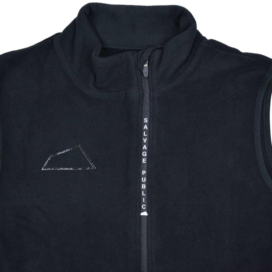 【SALVAGE PUBLIC】살베지 퍼블릭 콜레파 플리스 니트 베스트 SML 블랙(SVKA4022)