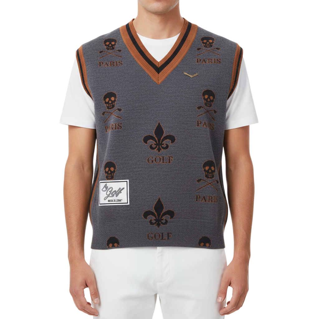 【MARK&LONA】KNIT VEST ニットベスト チャコール 46 Msize (MLM-2C-AB01)