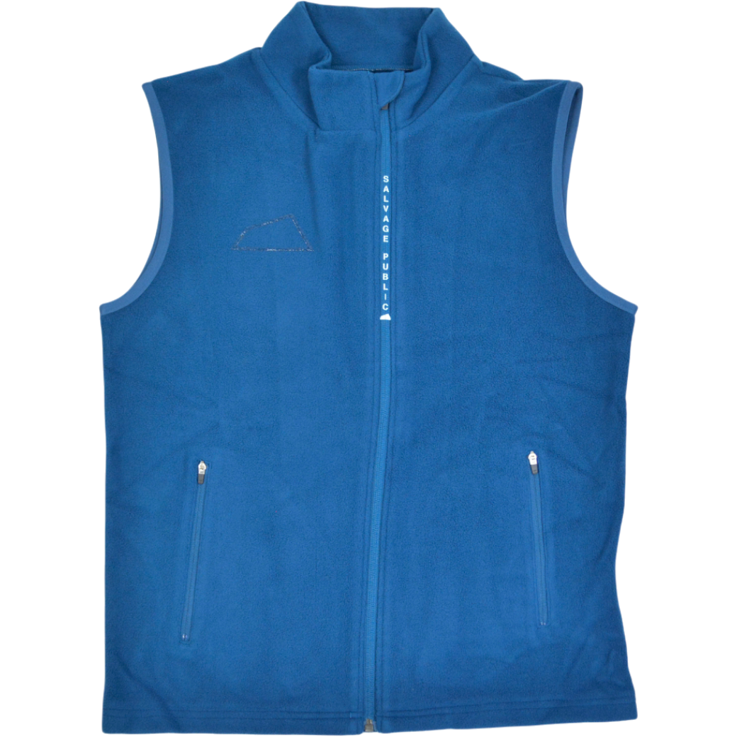 【SALVAGE PUBLIC】살베지 퍼블릭 콜레파 플리스 니트 베스트 SML 블루(SVKA4022)