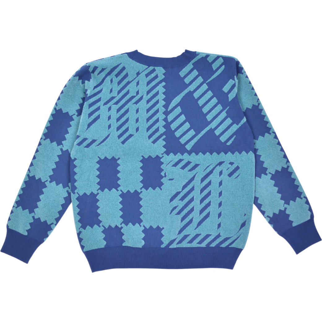 【MARK&LONA】MCD CHENILLE CREW KNIT 크루넥 자가드니트 블루 48 L(MLM-4C-AB05)