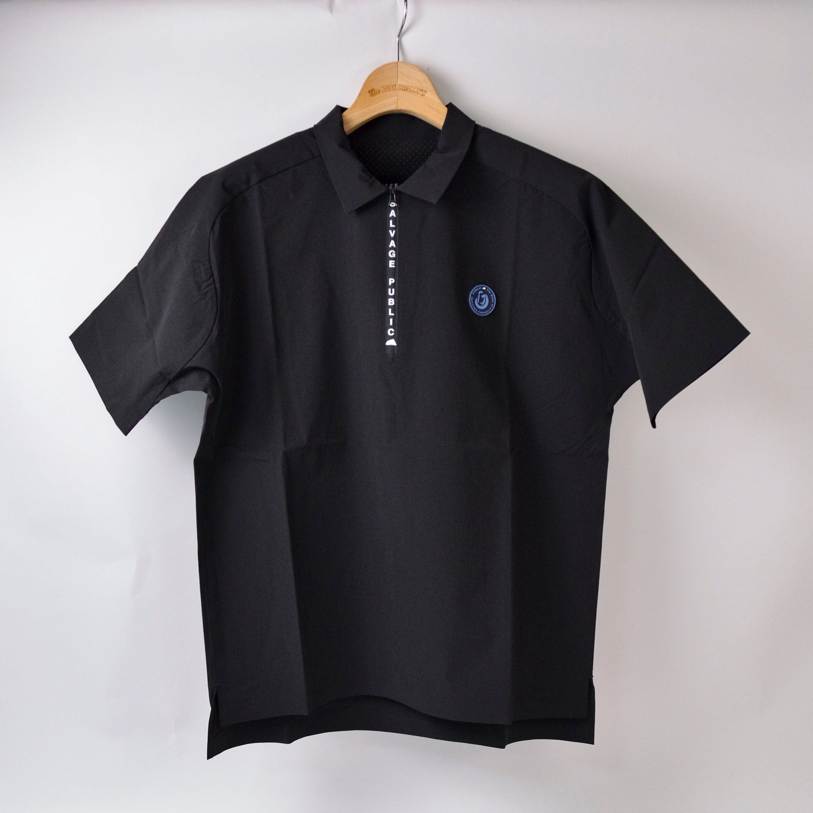 【SALVAGE PUBLIC】Kamake’e Tech Polo ナイロン ポロシャツ ブラック S(SAP-SVKS5016)