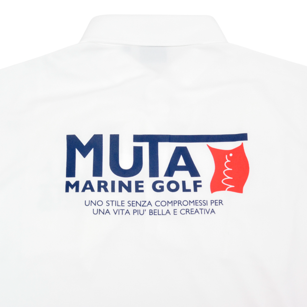 muta Flag Logo Polo Shirt, White, Size ML (MMAX-446321-WH)