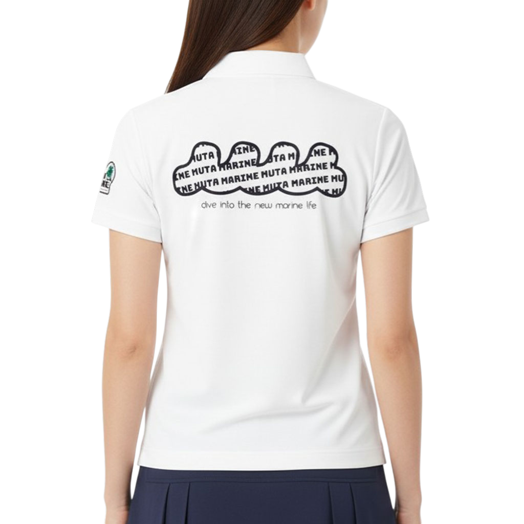 【muta】LETTER WAVE ポロシャツ ホワイト レディース WF(MMAX-446333-WH)