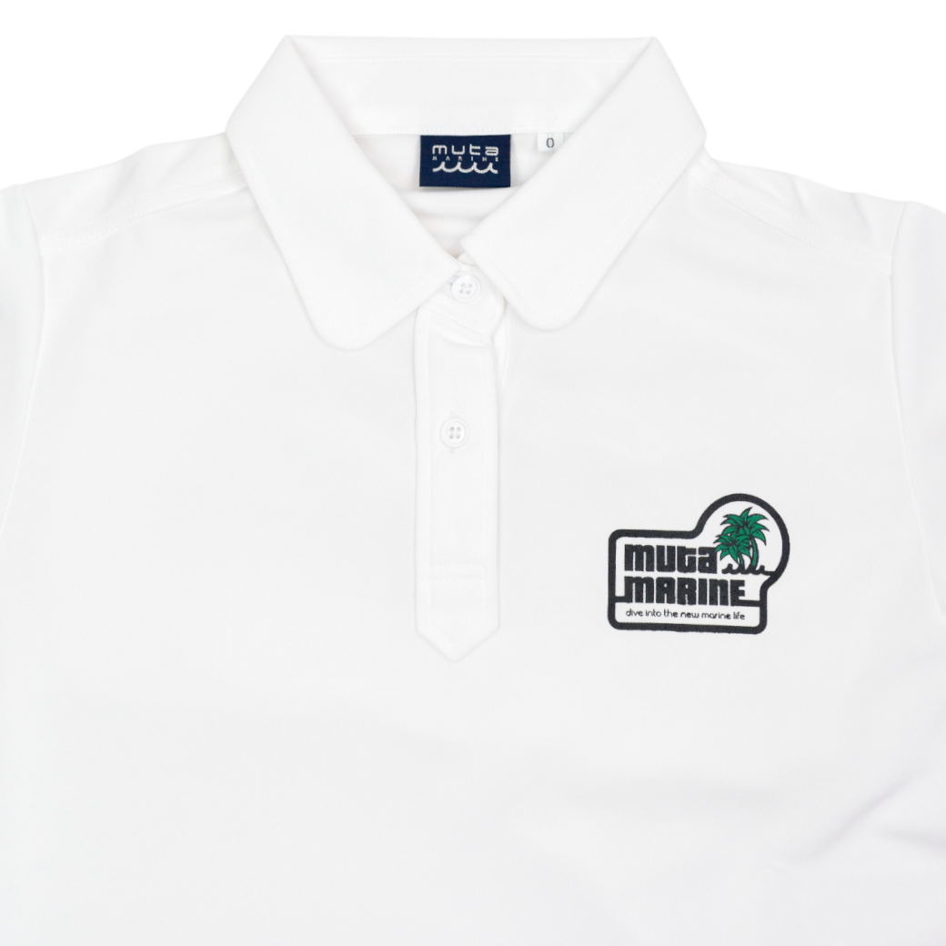【muta】LETTER WAVE ポロシャツ ホワイト レディース メンズ XS S(MMAX-446333-WH)