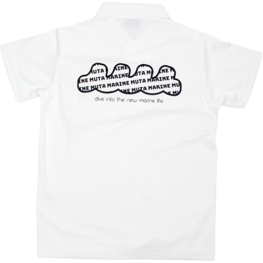 【muta】LETTER WAVE ポロシャツ ホワイト レディース メンズ XS S(MMAX-446333-WH)