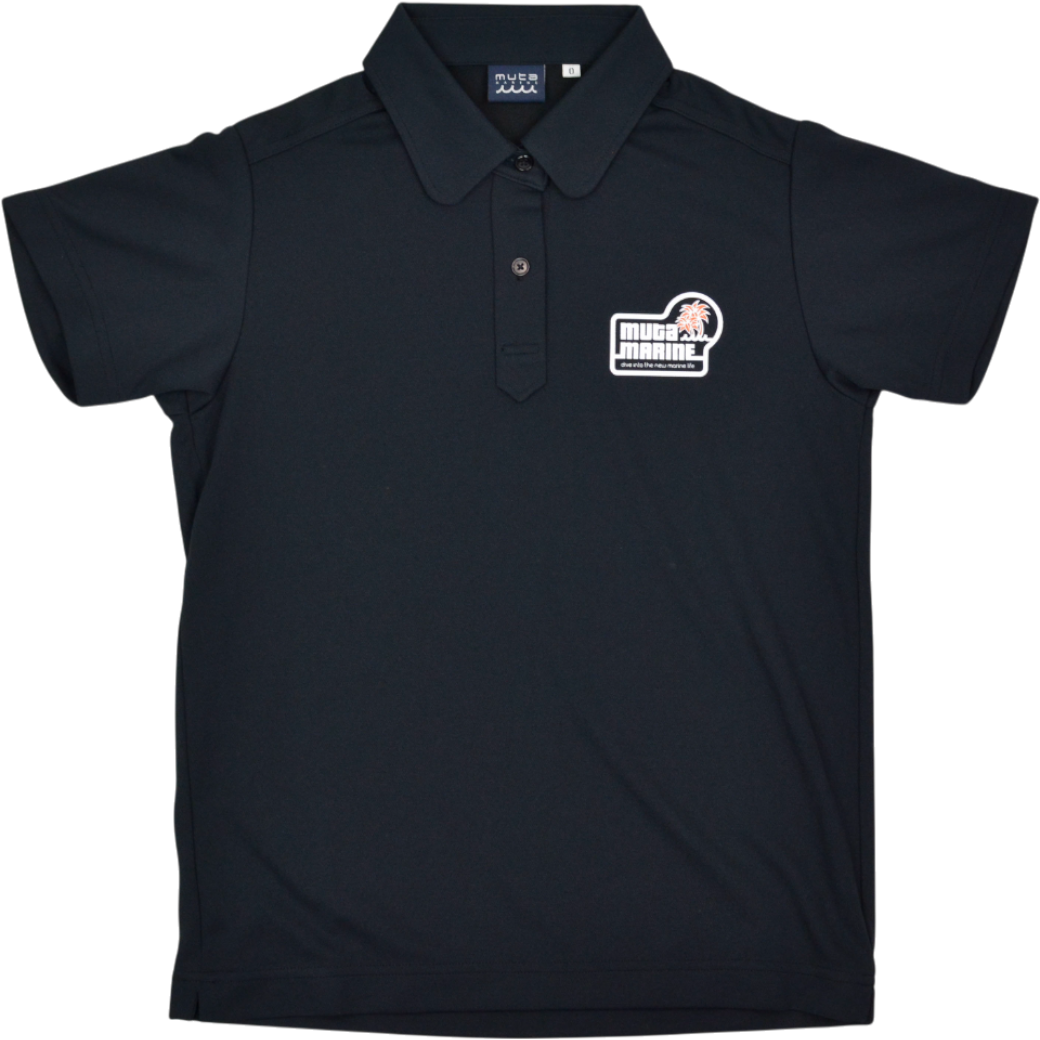 【muta】LETTER WAVE ポロシャツ ブラック レディース メンズ XS S XL(MMAX-446333-BK)