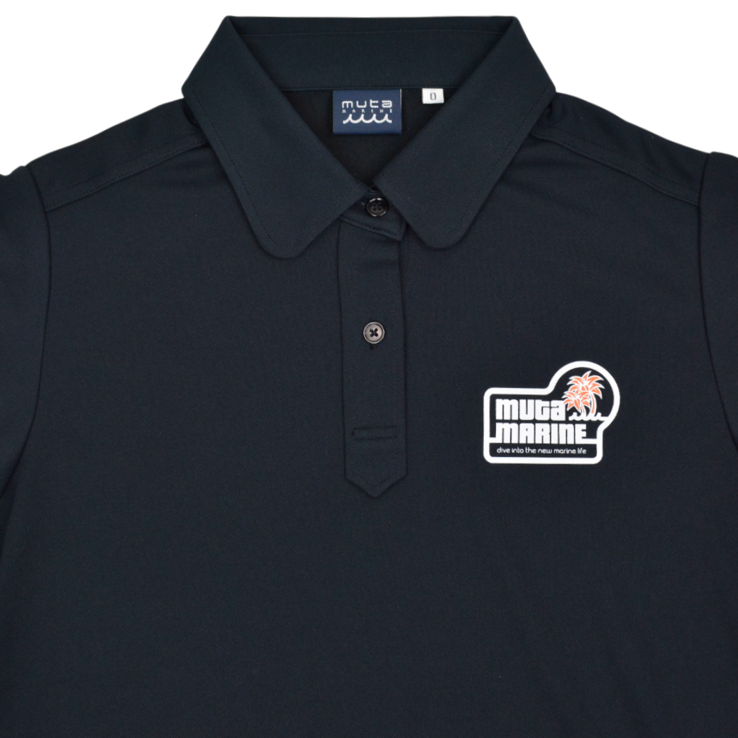 【muta】LETTER WAVE ポロシャツ ブラック レディース メンズ XS S XL(MMAX-446333-BK)