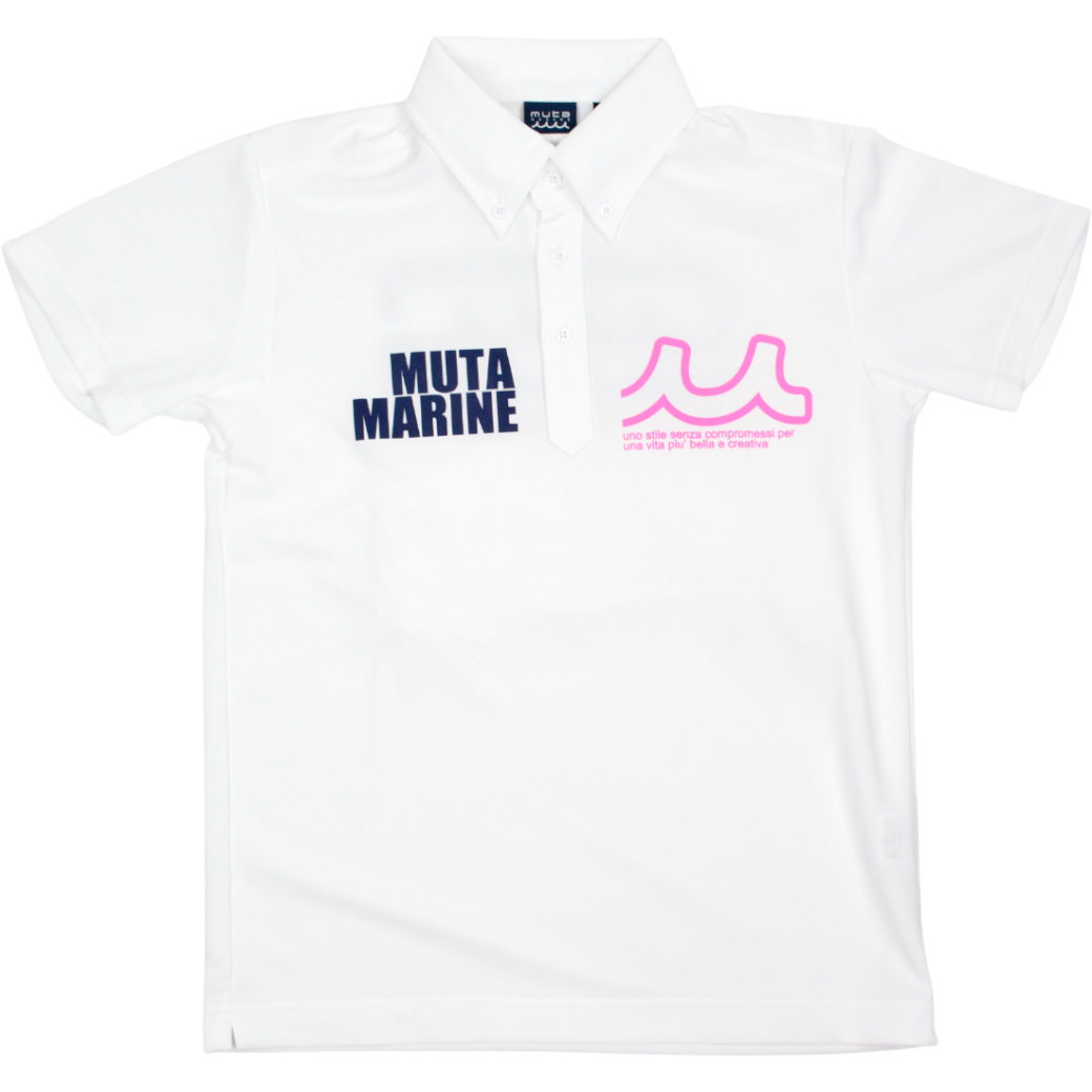 【muta】ボックスロゴ ポロシャツ ホワイトレディース メンズ XS S(MMAX-446325-WH)