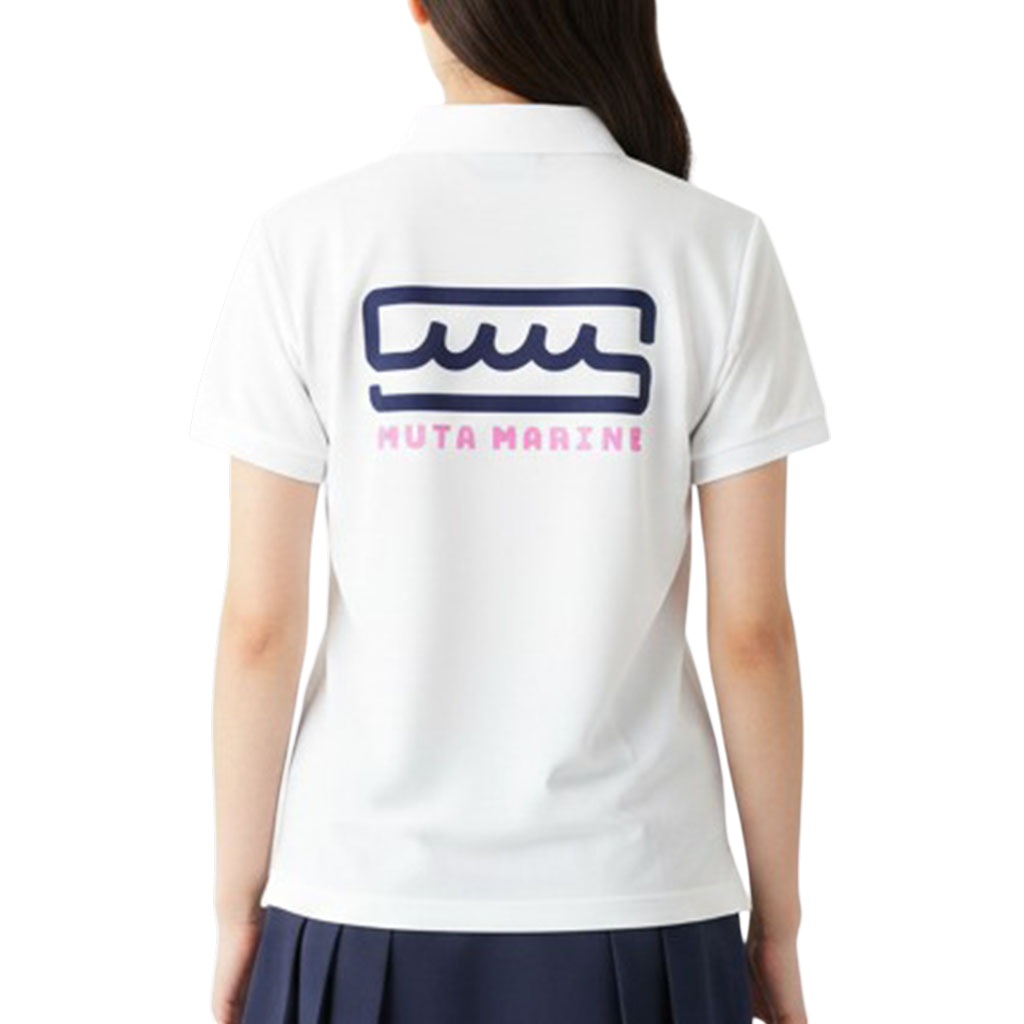 【muta】ボックスロゴ ポロシャツ ホワイトレディース WF(MMAX-446325-WH)