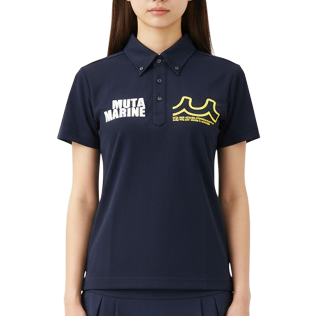 【muta】ボックスロゴ ポロシャツ ネイビー レディース WF(MMAX-446325-NV)
