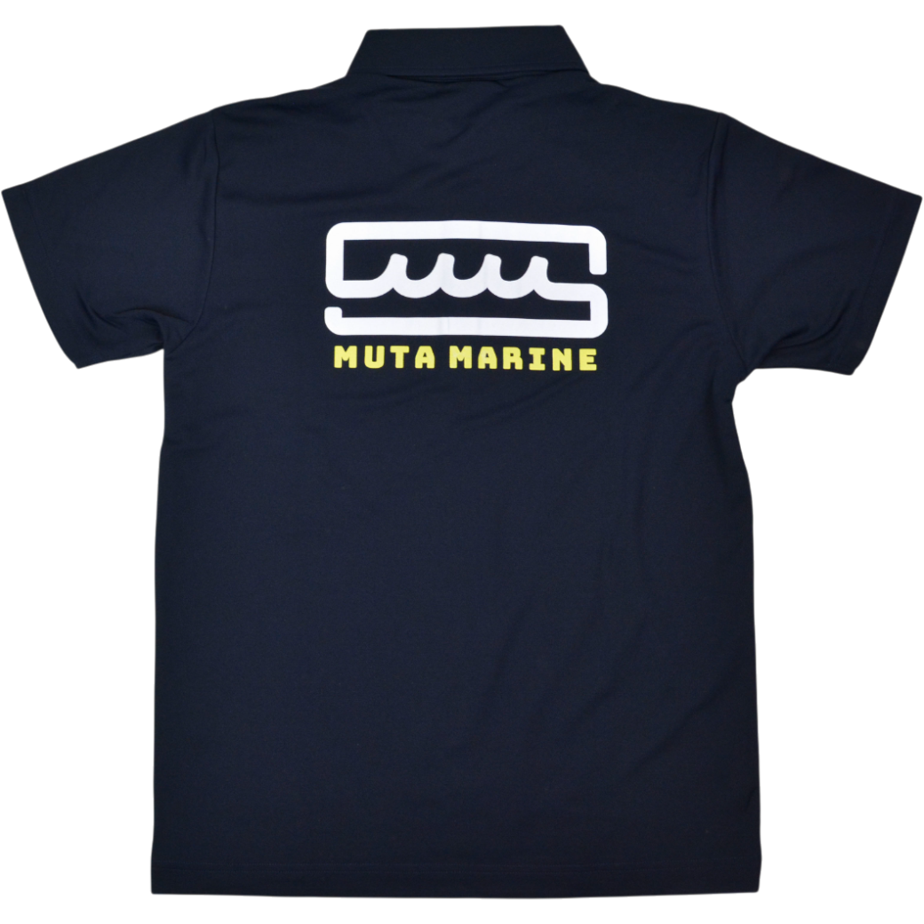 【muta】ボックスロゴ ポロシャツ ネイビー レディース メンズ XS M L(MMAX-446325-NV)