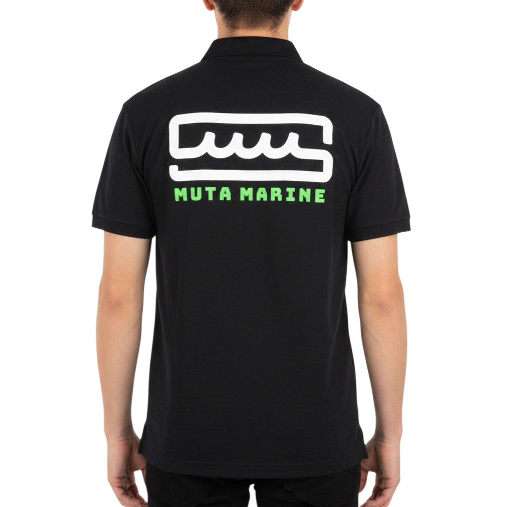 【muta】ボックスロゴ ポロシャツ ブラック メンズ XL(MMAX-446325-BK)