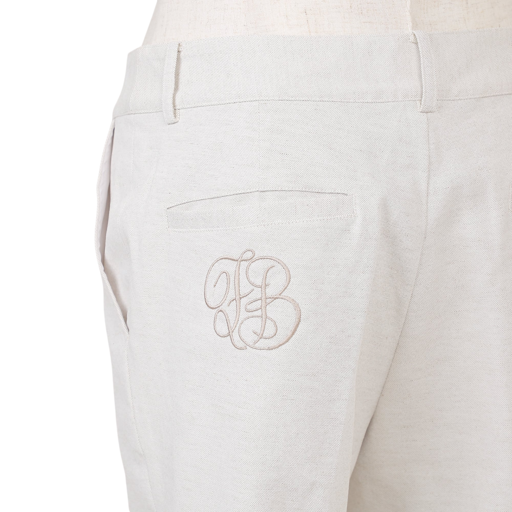 【Foglia Brillante】裾ダブルロングパンツ WOMAN WHITE(ZZFOB-FBALLPNT21)